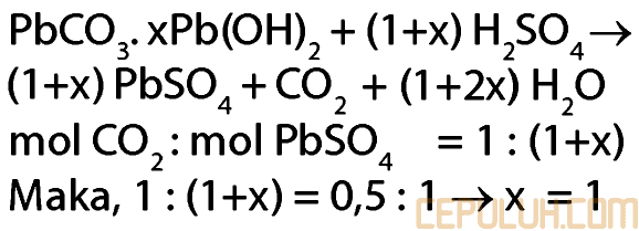 cuplikan direaksikan dengan asam sulfat berlebih menghasilkan pbso4