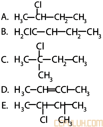 2-metil-1-butena direaksikan dengan asam klorida produk