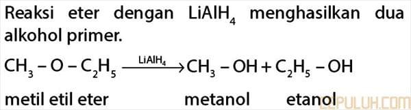 reaksi eter lialh4 menghasilkan alkohol primer