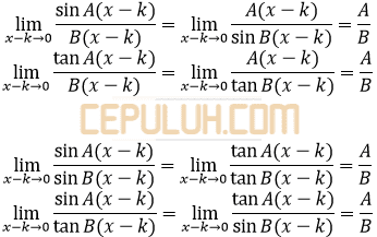 Limit Trigonometri: Sin Tan X Min Phi Mendekati Nol