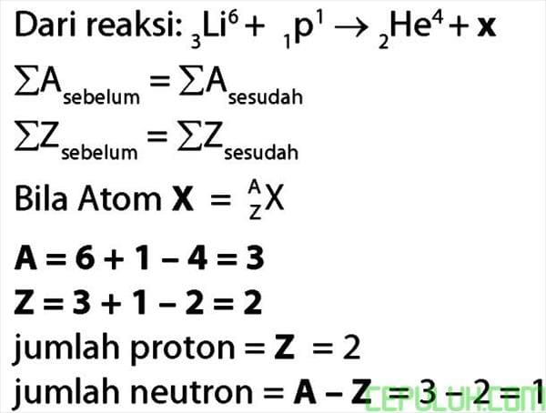Jumlah Proton dan Neutron